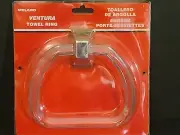 NEW IN PACK 1995 Vintage Melard Ventura Towel Ring Chrome Plated Acrylic Lucite