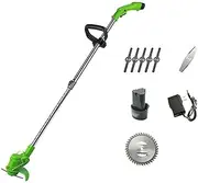 Cordless Grass Trimmers, Home Electric Lawn Mower Weed Edger Adjustable Cordless Lawn Trimmer, with 2000ma Rechargeable Lithium Battery, for Patio Yard Gardening Tools