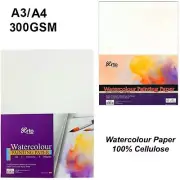 ARTO 100% CELLULOSE WATERCOLOUR PAPER 300gsm A4 A3 Cold Pressed Medium Surface