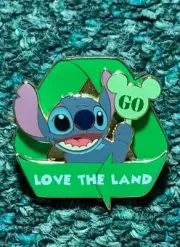 DISNEY PIN STITCH LOVE THE LAND RECYCLING SIGN LE 250 FROM GO GREEN MYSTERY SET