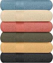 ecotowel ECO Towels 6-Pack Bath Towels - Extra-Absorbent - 100% Cotton - 27 x 54