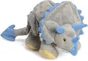 goDog Dinos Frills Squeaky Plush Dog Toy, Chew Guard Technology - Gray, Large
