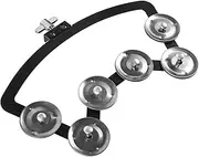 NULYLU Drum Mounting Tambourine with Bells Jingle Bell Instrument for Beginner and Professional Musicians for Drummers and Percussion Enthusiasts