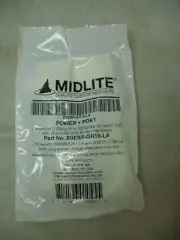 Midlite 2-Gang End SplitPlate Wireport Half W/ Grommet Lt. Almond 2GESP-GR10-LA