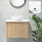 ACA Brown 610mm Vanity Unit 28x28cm Basin Bath Cabinet Storage Wall Hung Sink Set