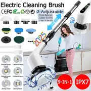 9 Heads Rechargeable Cordless Spin Scrubber Electric Turbo Scrub Cleaning Brush
