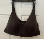 Old Navy Sports Bra 42DD PowerSoft Front Zip Go Dry High Support Brown NWT