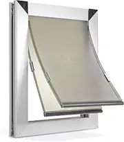 Medium Dual Flap Heavy Duty Dog Doors for Exterior Doors - Solid Aluminum Frame with Magnetic Closure on Polyurethane Flap