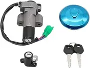Ignition Switch for SUZUKI GD110 Motorcycle Ignition Switch Lock+Fuel Gas Tank Cap Cover Seat Lock Set Motorcycle Ignition Switch Lock