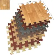 Sorbus Wood Grain Floor Mats Foam Interlocking Mats Each Tile 1 Square Foot 3/8-