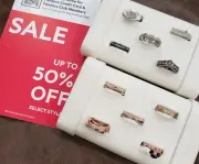 PANDORA JEWELRY - Silver & Rose Gold Rings - 50% OFF - SIZE 6 (52) - (Set of 10)