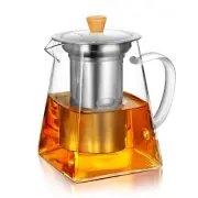 Glass Teapot with Infuser24oz Clear Glass Tea Kettle with Removable Stainless...