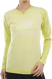[New Balance] 012-3270504 Golf Crew Neck Knit (12G Striped Pattern, dyna hot: Heat Retention and Warm) / Ladies'