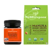 Manuka Honey Kfactor 16 (8.8 Oz) & Eucalyptus Honey Drops with Propolis (20 Coun