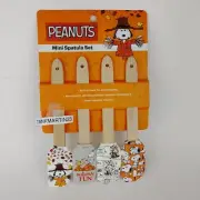 Peanuts Snoopy 4 Pack 8" Mini Spatula Set Fall Autumn Fun Leaves Scarecrow Comic