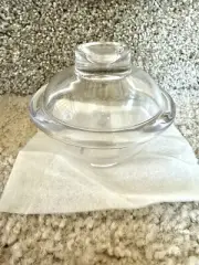 Mikasa Crystal Cut Clear Glass Condiment Dish Butter Jam Jelly Jar & Dome lid