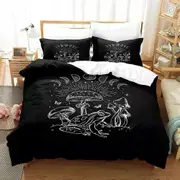v2768 Bed Sheets Kawaii Cotton Adult Boys Bedroom Anime Frog Mushroom Duvet Cover Set Single Twin Full Queen King Size New Duvet Cover Bed Set 3-Piece