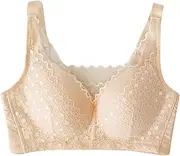 [ANRIO] Womens Silicone Breast Underwear After Breast Surgery Pocket Bra Comfort Sexy Lace Mastectomy Bras for Women (Color : Skin, Size : L/Large)