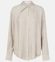 [The Row] The Row Parave striped silk shirt AU 14 beige