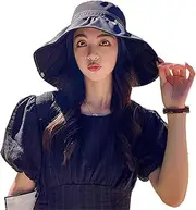[Ling88] Women Foldable Sun Hat Quick Dry Hat Women Summer Sunscreen Fisherman Hat Big Brim Cover Washbasin Sun Hat Sun Visor Hats Women Large Brim Summer Uv Protection Beach Cap,Black