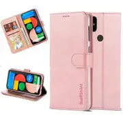 For Google Pixel 4A 5G Case SupRShield Wallet Leather Flip Magnetic Stand Case Cover (Rose Gold)