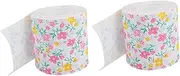 BAZEITFLOW 2Rolls Colorful Printed Toilet Tissue of Creative Restroom Paper with Fun Patterns for Home and Office Use for Dining Kitchen and Holiday Parties