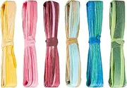 6 Bundles x 10 Meters Paper Ribbon Multicolor Paper Twine Color Paper Cord Decorative Craft String Paper Strip for Gift Wrapping Packaging Festival Party Decor DIY Arts and Crafts (July)
