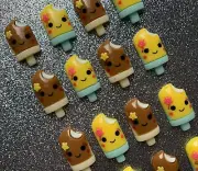 12pc. Miniature Ice Cream, Popsicle, Resin Flatback, Cabochon, Bow Center, Slime