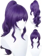 Purple Ponytail Wig with Bangs Asahina Mafuyu Cosplay Wigs 23.6'' Long