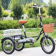 Tricycle for Adults, Adult Tricycle 3 Wheel Bikes with Shopping Basket for Recreation Shopping Picnics Exercise Men's Women's