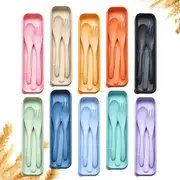 Reusable Travel Utensils Set With Case Portable Knife Fork Spoons Cutlery