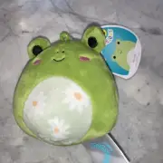 Squishmallows Wendy Green Frog Flowers Easter 3.5” Clip-On 2022 NEW with tag