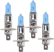 Etomvoop 4PCS H1 Car Headlight Halogen Bulb 12V 100W Super Bright White Light 6000k Head Lights Lamp Halogen Bulbs Car Accessories (H1 100W)