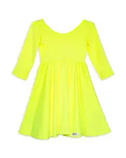 Worthy Threads Girls' Twirly Dress in Neon Yellow - Little Kid, Big Kid