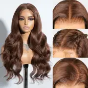 Eubeauty 30 Inch Chocolate Brown Lace Front wig 13×6 Body Wave Lace Front Wig...