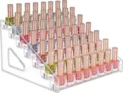 Uandhome Nail Polish Organizer Sunglass Organizer, 7-Tier Acrylic Display Rack Holds for Makeup,Eyeshadow Palettes, up to 60 Nail Polish Bottle,Sunglasses Eyewear Organizer Display Case