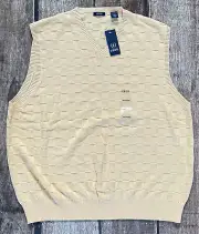 IZOD BASKET WEAVE SWEATER VEST YELLOW MENS SIZE XXL NEW WITH TAGS