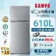 SAMPO聲寶 610L一級能效星美滿極光鈦 雙門變頻冰箱 彩紋銀 SR-C61D(S9)