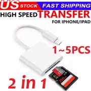 TF/SD Card Adapter Camera Reader for iPad iPhone6 6S 7 8 Plus 13 14 Pro X Xs Max