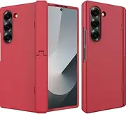 [NINKI] for Samsung Galaxy Z Fold 6 Case with Screen Protector & Kickstand,Hard Shockproof Full Hinge Protection Slim Case for Samsung Z Fold 6 Phone Cover for Galaxy Fold6 Cases with Stand Red Women