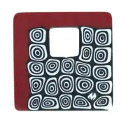 GlassOfVenice Murano Glass Modern Millefiori Square Pendant - Red