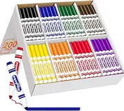 Aigybobo 200 Count Washable Markers Bulk, 8 Assorted Colors, Broad Line Markers for School, Markers Bulk Pack Classroom for Kids, Back to School Supplies Classroom Essentials for Teachers