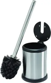 Self Closing Lid Stainless Steel Toilet Brush Holder Bathroom Decors