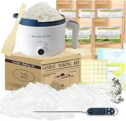 Candle Making Kit with Electric Wax Melter, DIY Candle Maker Supplies for Adult with 5 lbs Soy Wax, 100 Candle Wicks, 100 Wick Stickers and More