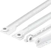 [LouMaxx] Roller Slide Guides 400 mm | Set of 2 (1 Pair) Drawer Runners White | Drawer Rail System with Partial Extension | Smooth Runners Drawer in Cream White