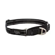 Large Black Dog Webbed Control Collar by Rogz 37cm to 56cm