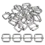 Slides Buckles, 20pcs 20x20x4.8mm Metal Roller Pin Buckles, Silver Tone