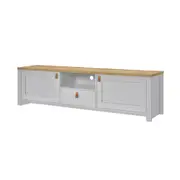 Anera Wooden TV Stand Entertainment Unit 180cm - Oak/Light Grey