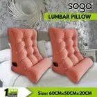 SOGA 2X Peach Triangular Wedge Lumbar Pillow Headboard Back Cushion Decor 60cm