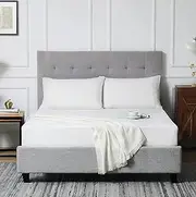 Linen Sheet Queen Size Linen Fitted Sheet 100% French Flax with 16 Inch Deep Pocket Fully-Elasticized Ultra Breathable for Hot Sleepers (Off-White, Queen)